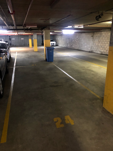 Single car space in underground security car park