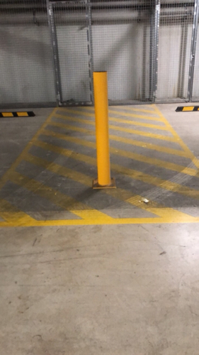 Indoor  Big car space with security cameras and building managers